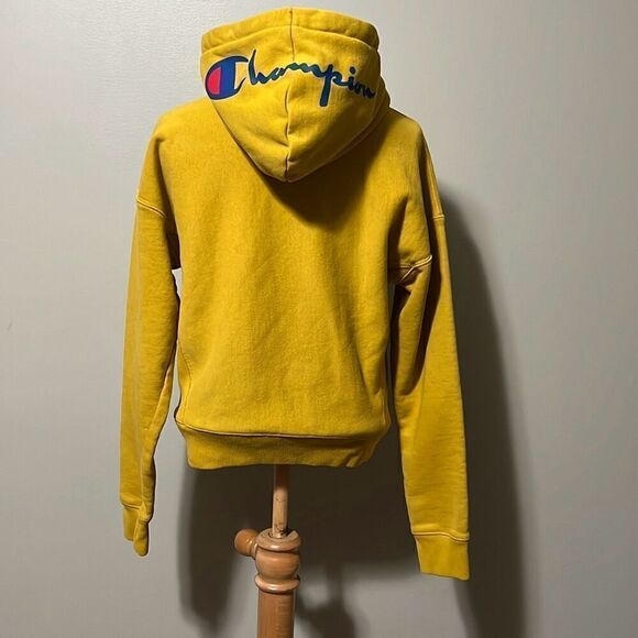 Champion Yellow Reverse Weave Drop Shoulder Pullover Hoodie - Picture 7 of 10